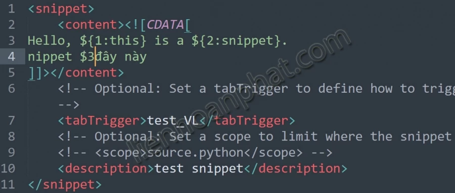 tao snippet sublime text