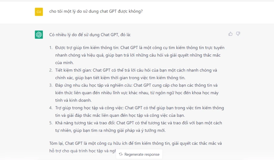 Ly do sử dụng chat gpt